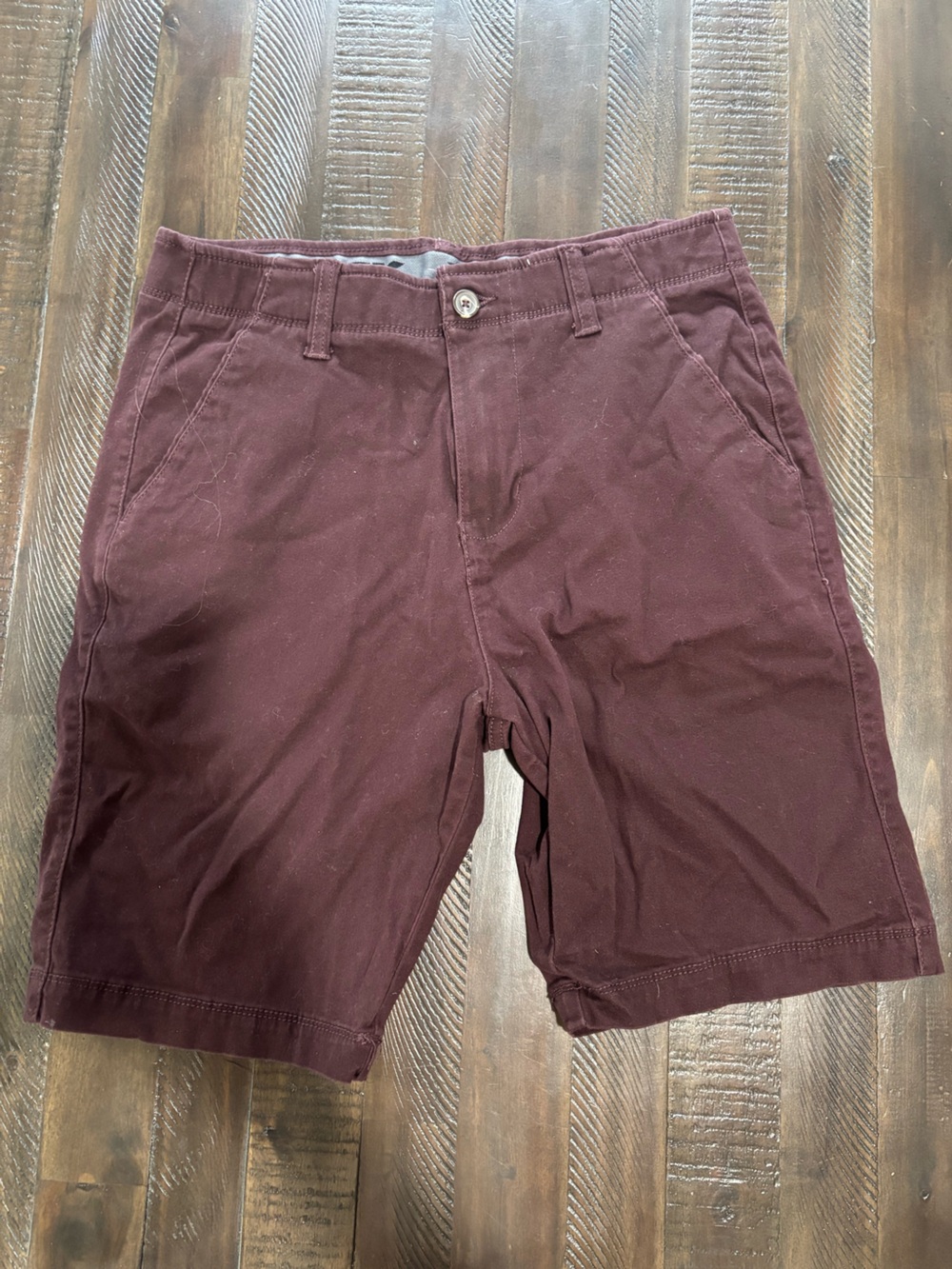 Men's Burgundy Cotton Chino Shorts